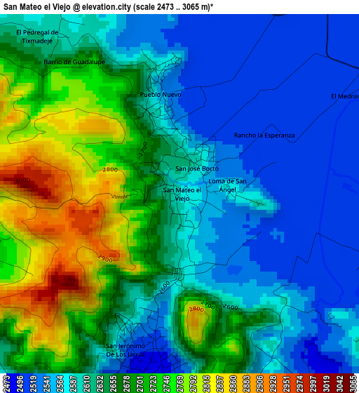 San Mateo el Viejo elevation map