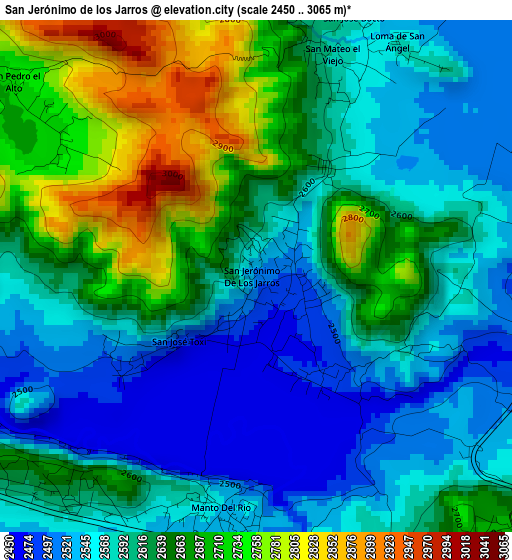 San Jerónimo de los Jarros elevation map