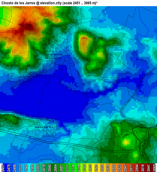 Chosto de los Jarros elevation map