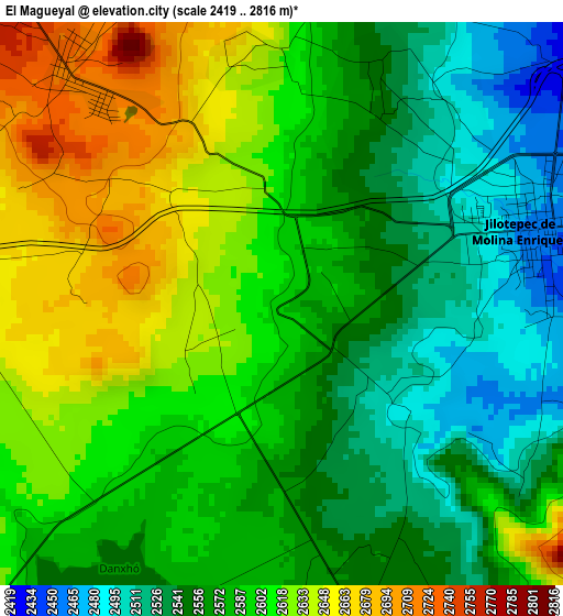 El Magueyal elevation map