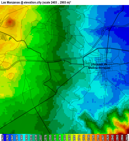 Las Manzanas elevation map