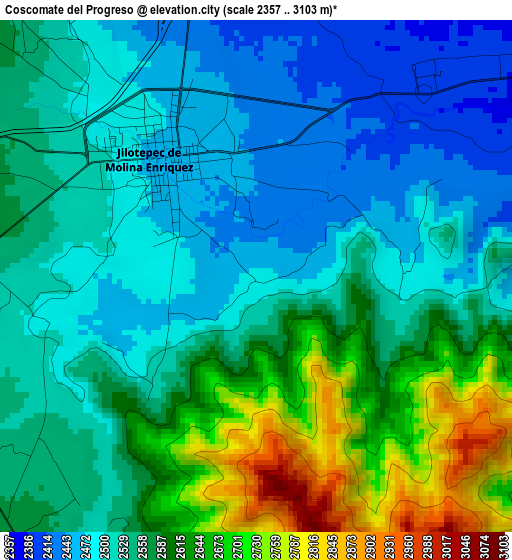 Coscomate del Progreso elevation map