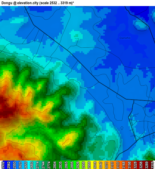 Dongu elevation map