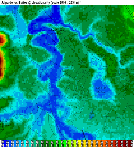 Jalpa de los Baños elevation map