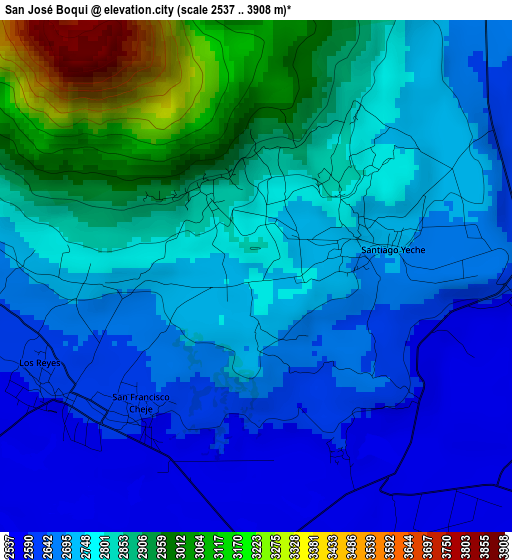 San José Boqui elevation map