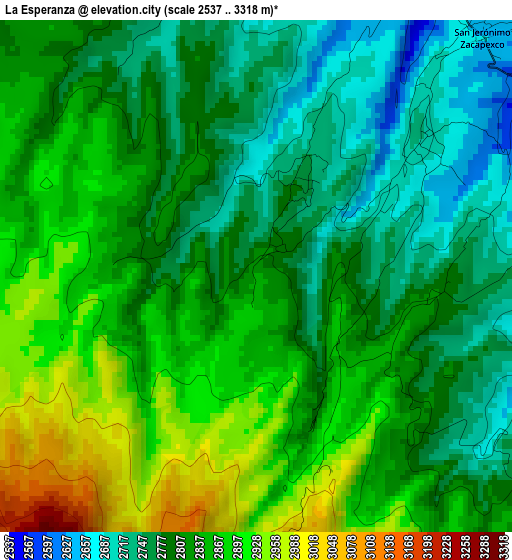 La Esperanza elevation map