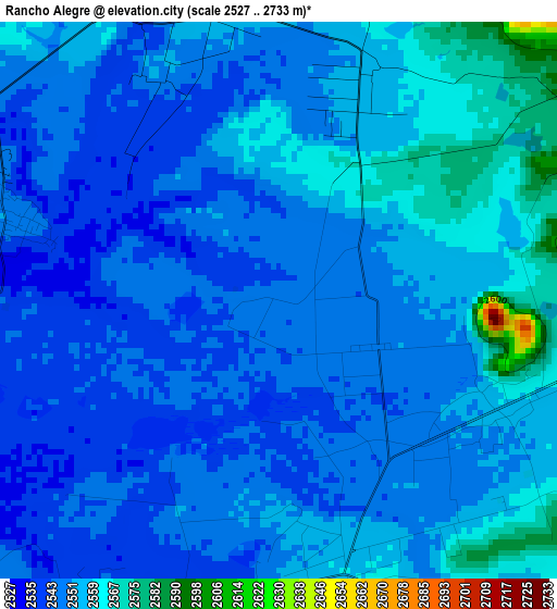 Rancho Alegre elevation map