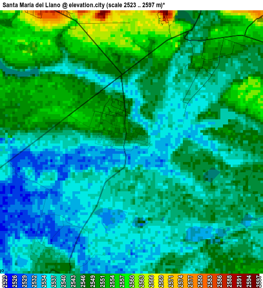 Santa María del Llano elevation map