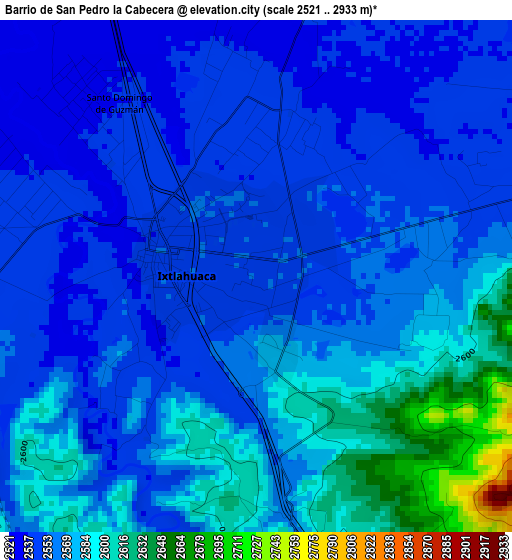 Barrio de San Pedro la Cabecera elevation map