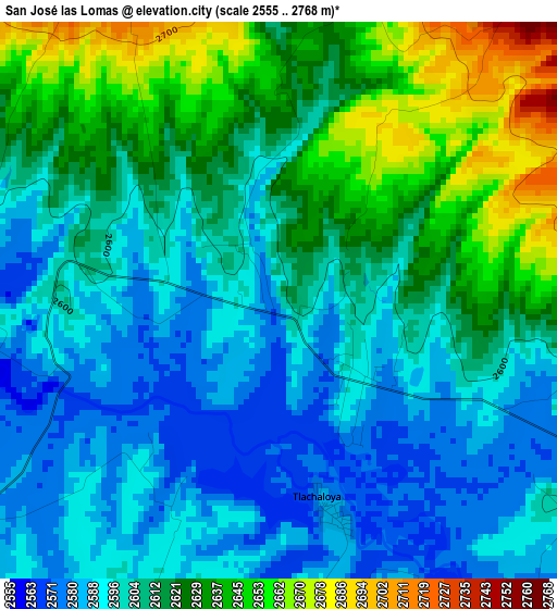 San José las Lomas elevation map