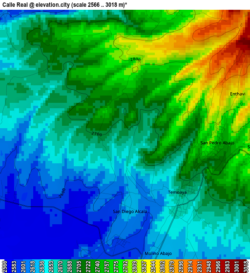 Calle Real elevation map