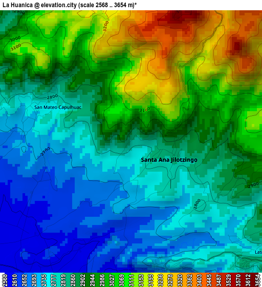 La Huanica elevation map