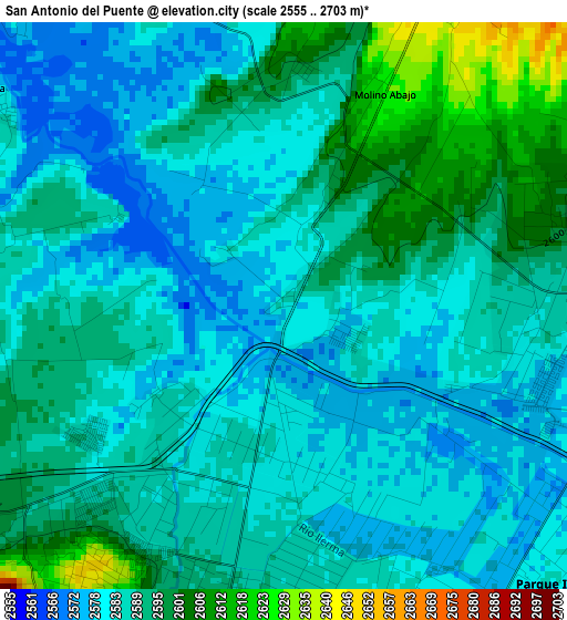 San Antonio del Puente elevation map