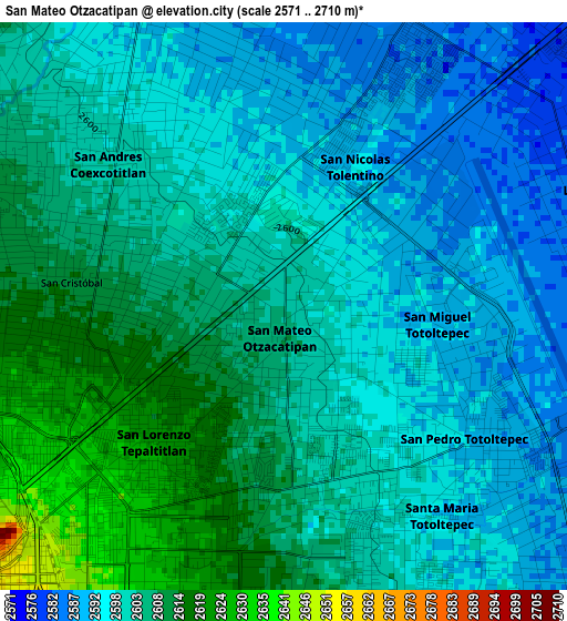 San Mateo Otzacatipan elevation map