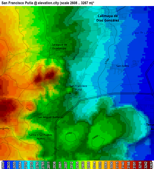 San Francisco Putla elevation map