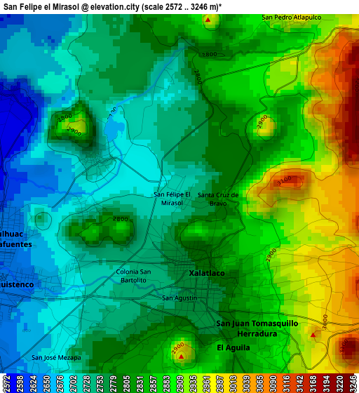 San Felipe el Mirasol elevation map