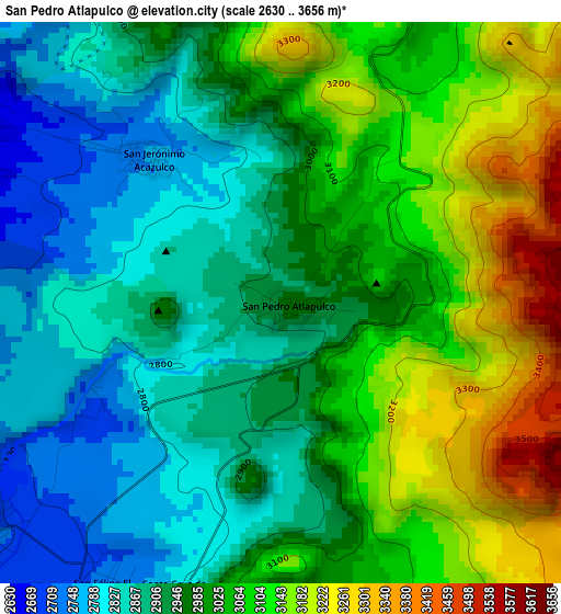 San Pedro Atlapulco elevation map