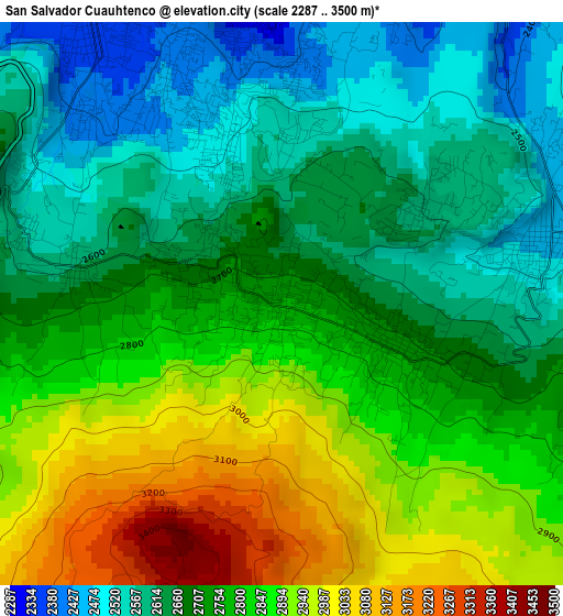 San Salvador Cuauhtenco elevation map