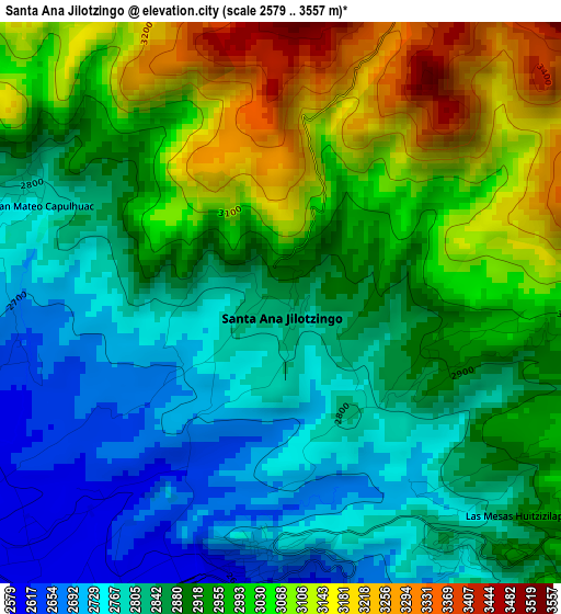 Santa Ana Jilotzingo elevation map