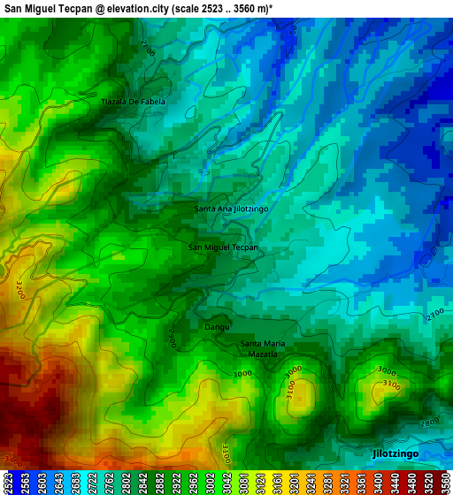 San Miguel Tecpan elevation map