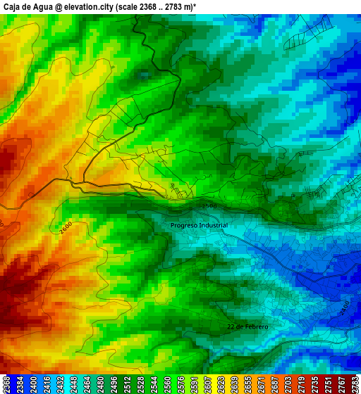 Caja de Agua elevation map