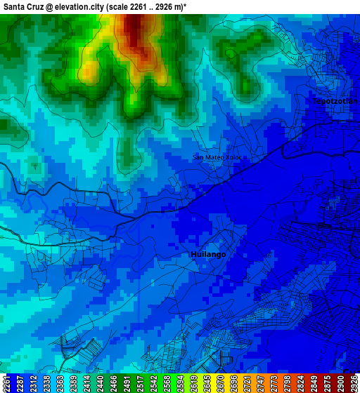 Santa Cruz elevation map