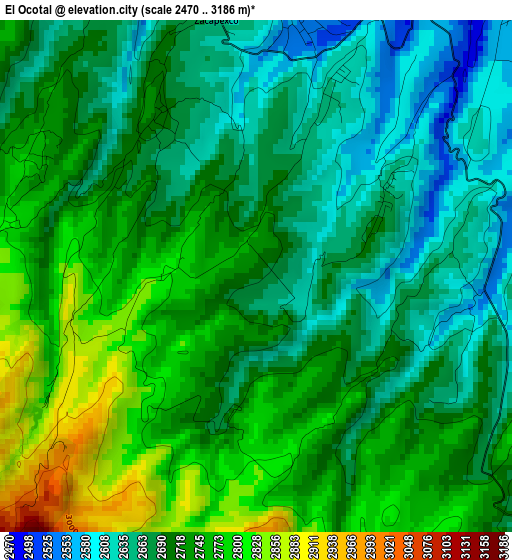 El Ocotal elevation map