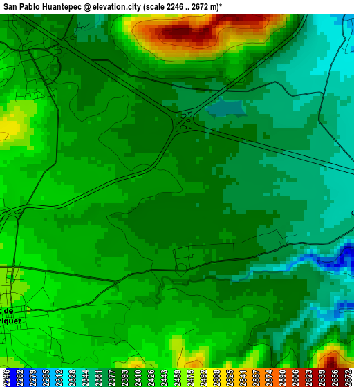 San Pablo Huantepec elevation map