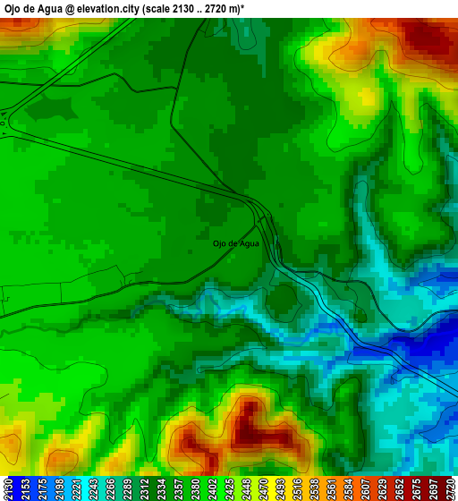 Ojo de Agua elevation map