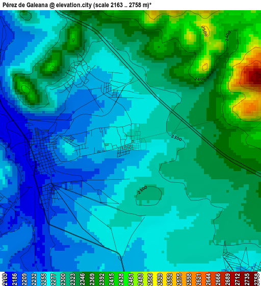 Pérez de Galeana elevation map