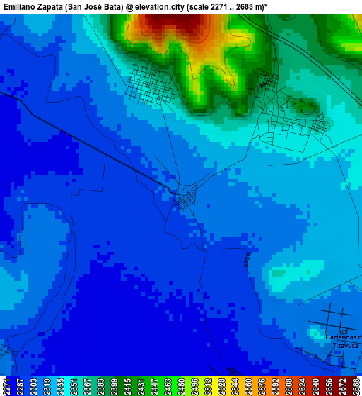 Emiliano Zapata (San José Bata) elevation map