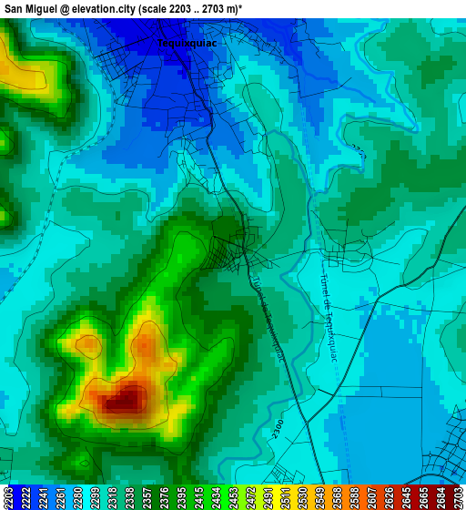 San Miguel elevation map