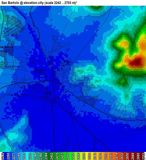 San Bartolo elevation map