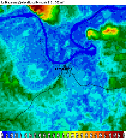 La Macarena elevation map