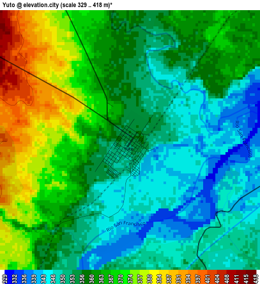 Yuto elevation map