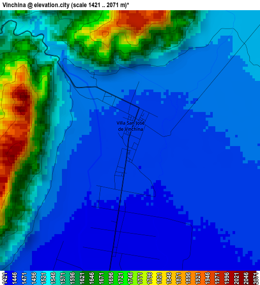Vinchina elevation map