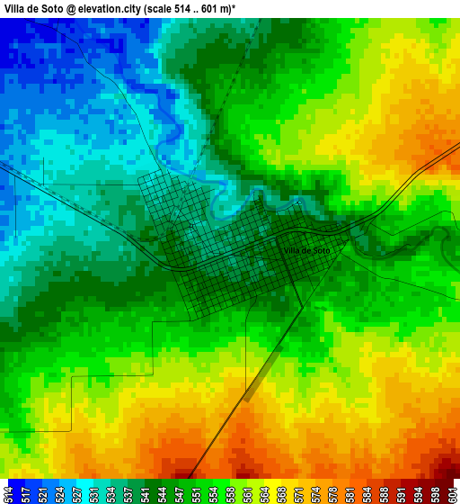 Villa de Soto elevation map