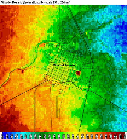 Villa del Rosario elevation map