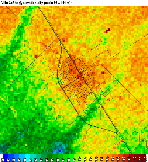 Villa Cañás elevation map