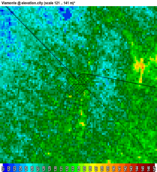 Viamonte elevation map