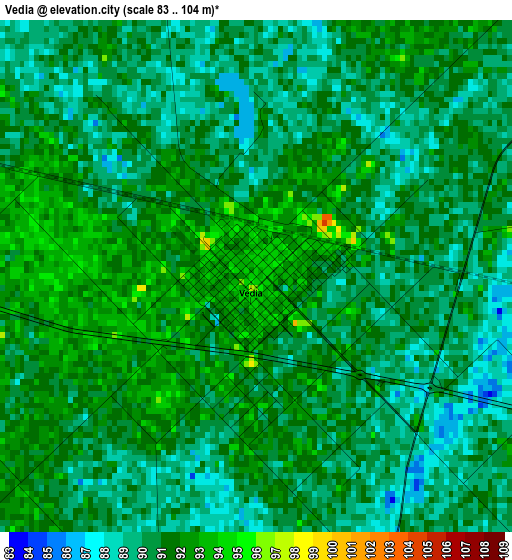 Vedia elevation map