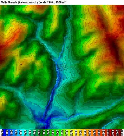 Valle Grande elevation map