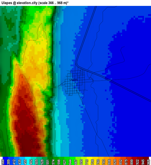 Ulapes elevation map