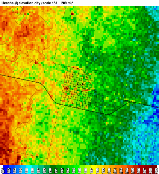 Ucacha elevation map