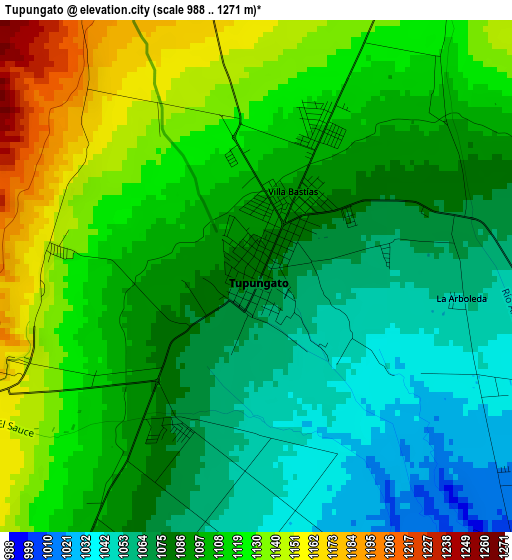 Tupungato elevation map