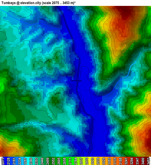 Tumbaya elevation map