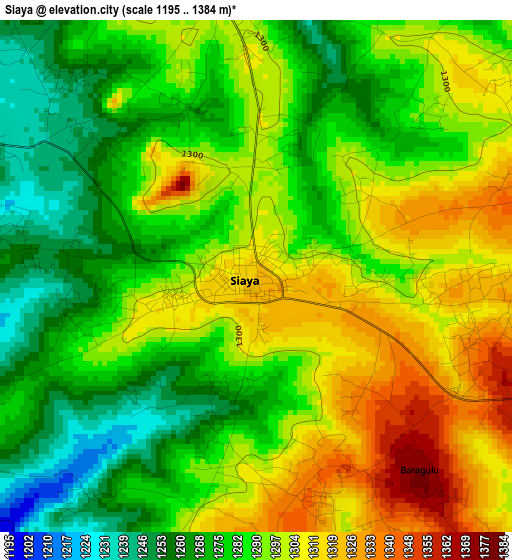 Siaya elevation map
