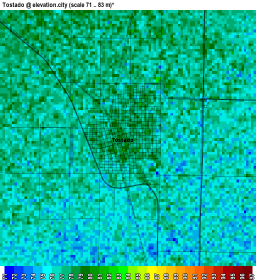 Tostado elevation map