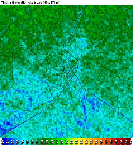Tintina elevation map