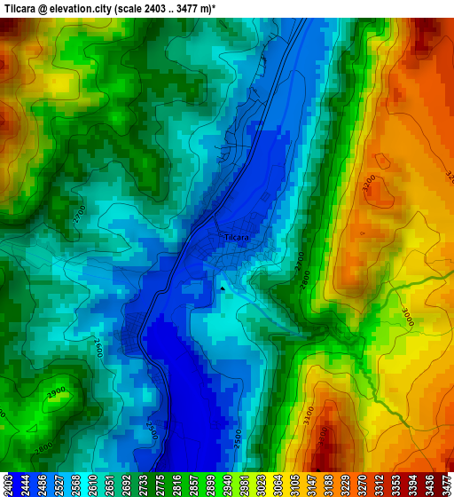 Tilcara elevation map